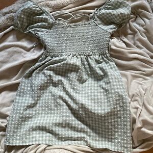 La hearts xs plaid light green babydoll dress